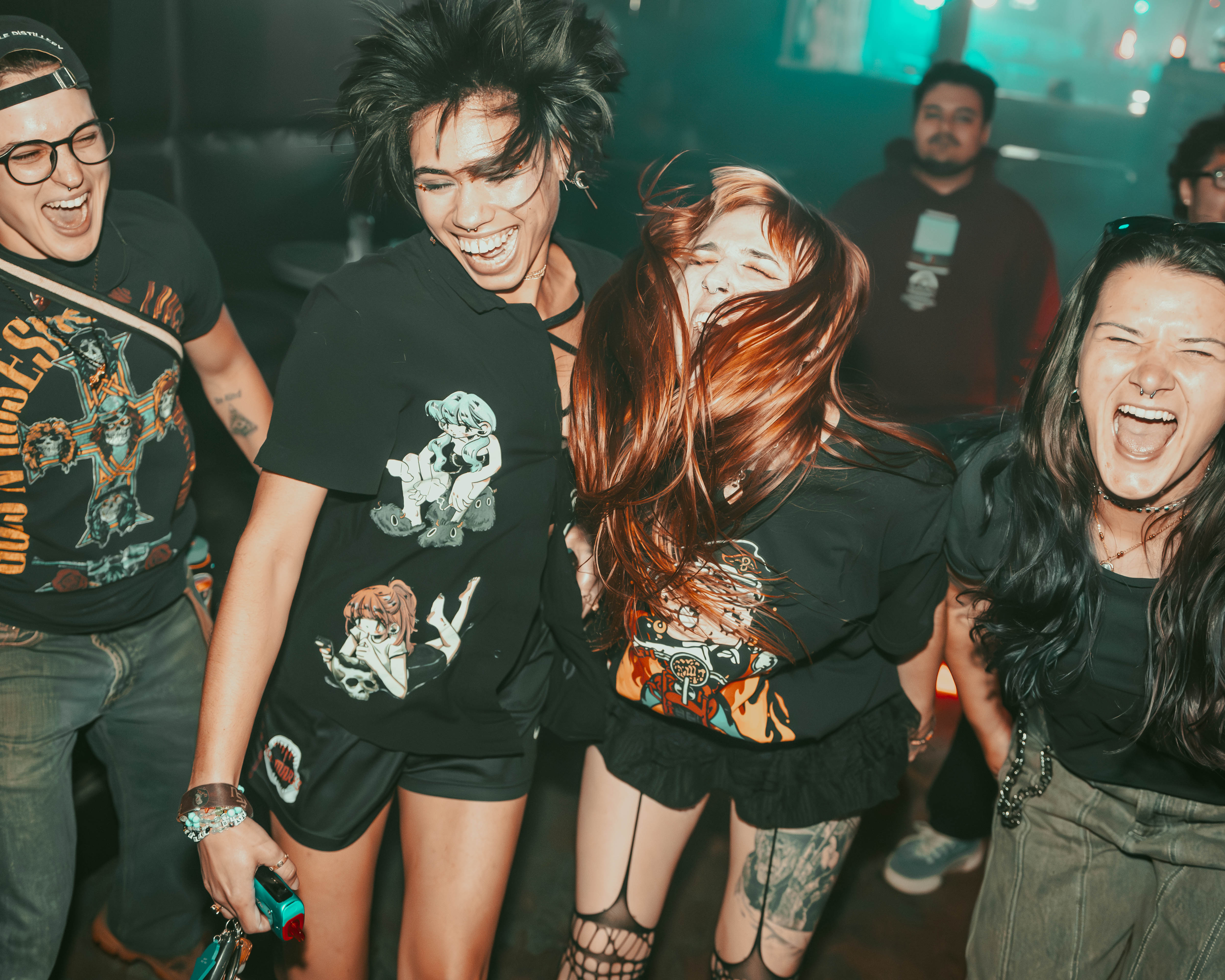 Band members laughing together