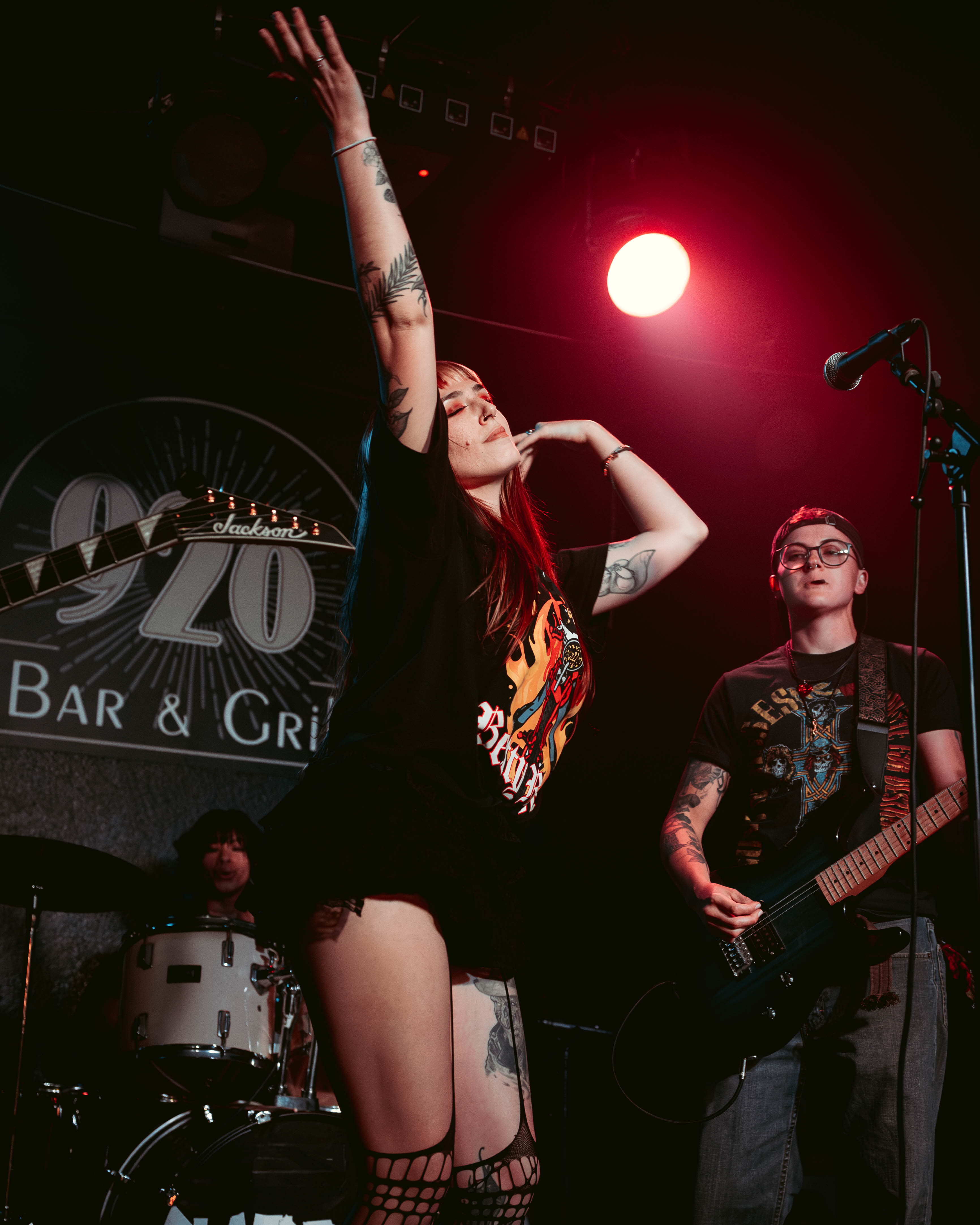 Bite Marks vocalist performing with a motion blur effect